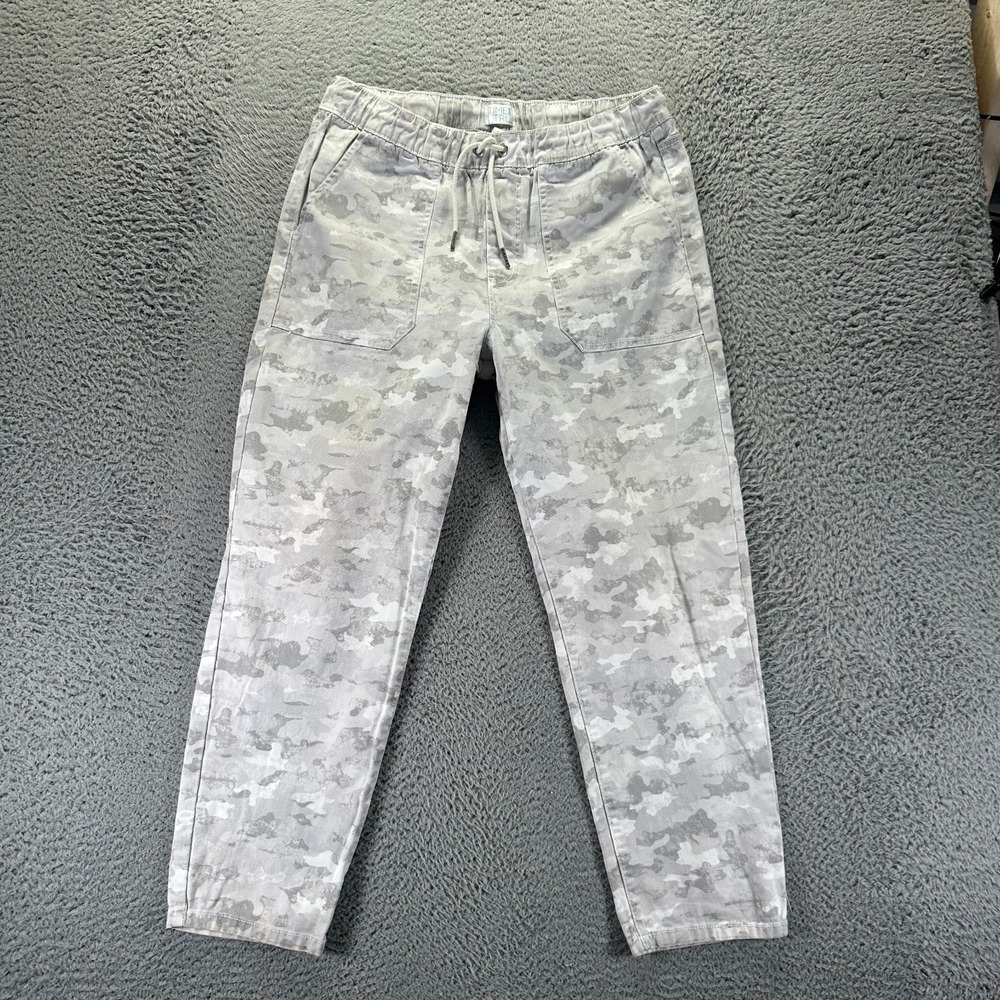 Time & Tru Pant Womens M Beige Cotton Jogger Tapered Leg Camouflage Stretch